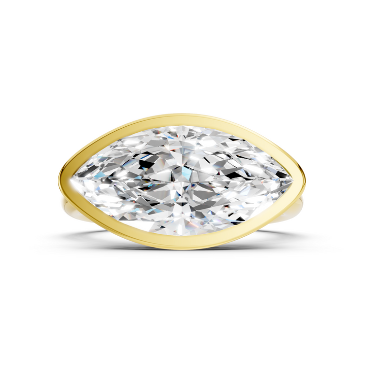 18K Gold Ring Featuring Marquise Lab-Grown Diamond