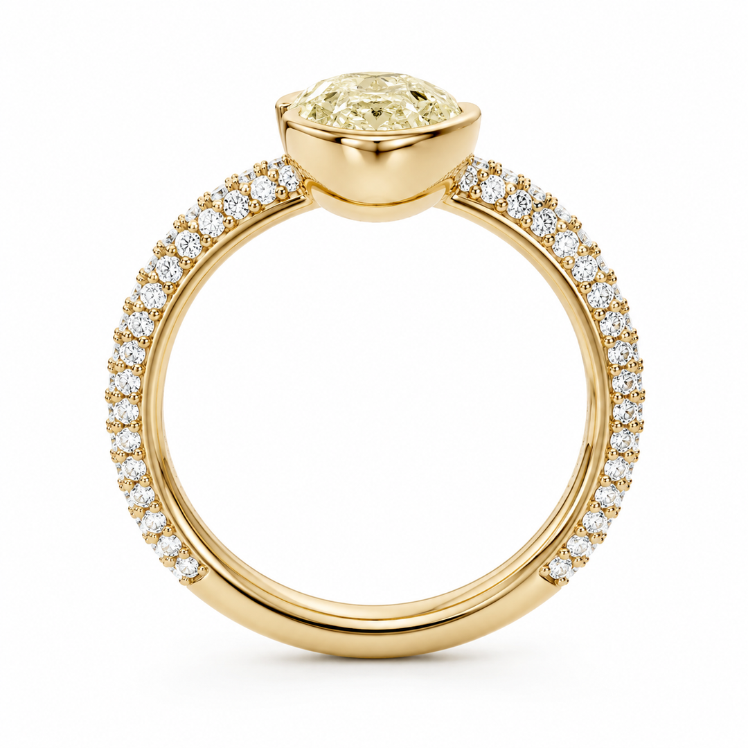 Natural Yellow Diamond Duet Ring