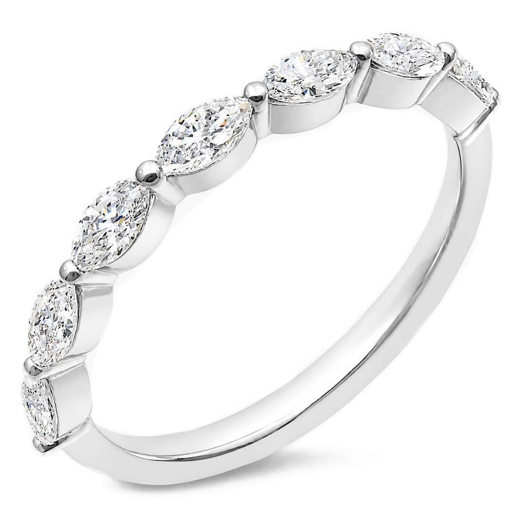 18K gold diamond band with marquise cut diamonds