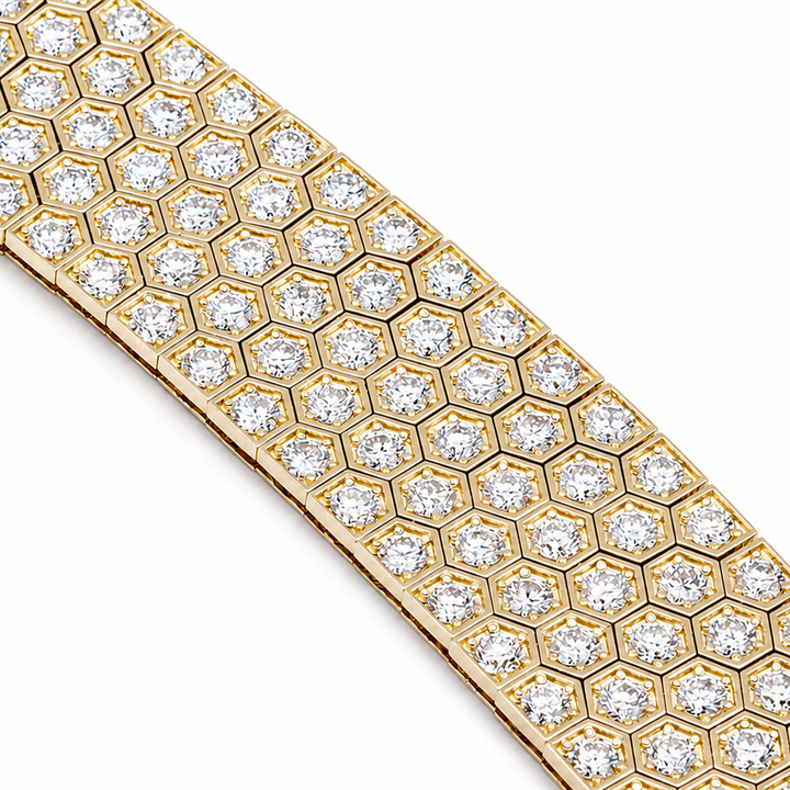 19.00 Carat Lab-Grown Diamond Honeycomb Bracelet