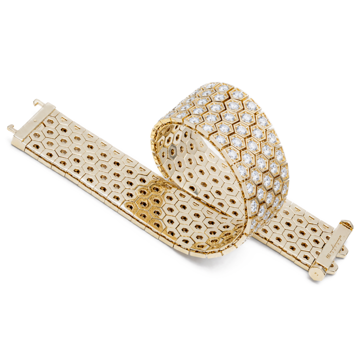 19.00 Carat Lab-Grown Diamond Honeycomb Bracelet