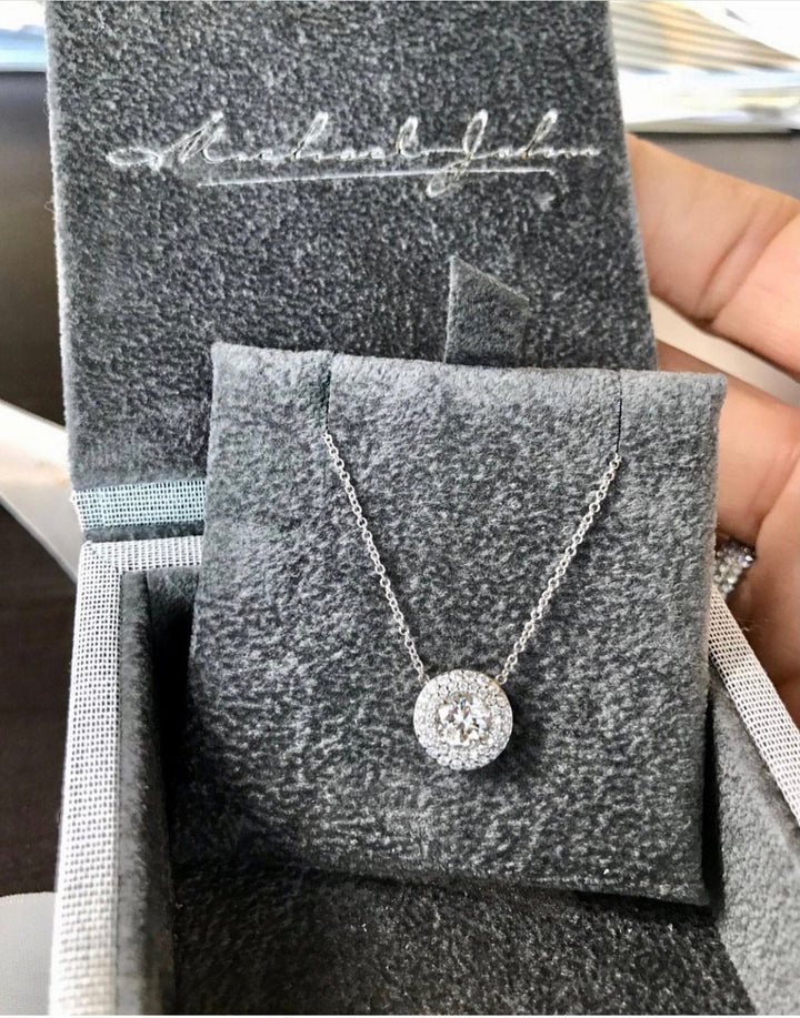 18K white gold diamond pendant - SKU#: 27589