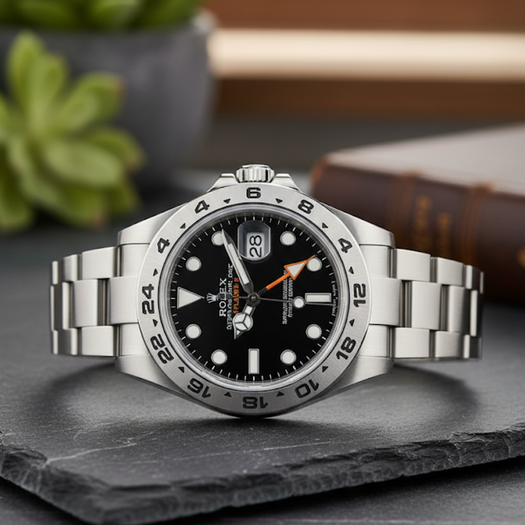 Pre-Owned Rolex Explorer II Black Dial 42mm Stainless Steel – Automatic Watch