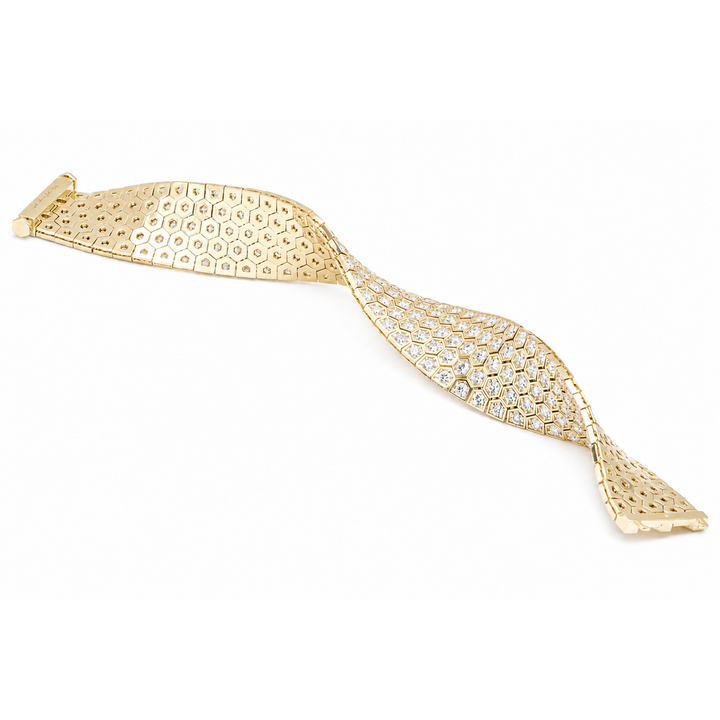 19.00 Carat Lab-Grown Diamond Honeycomb Bracelet