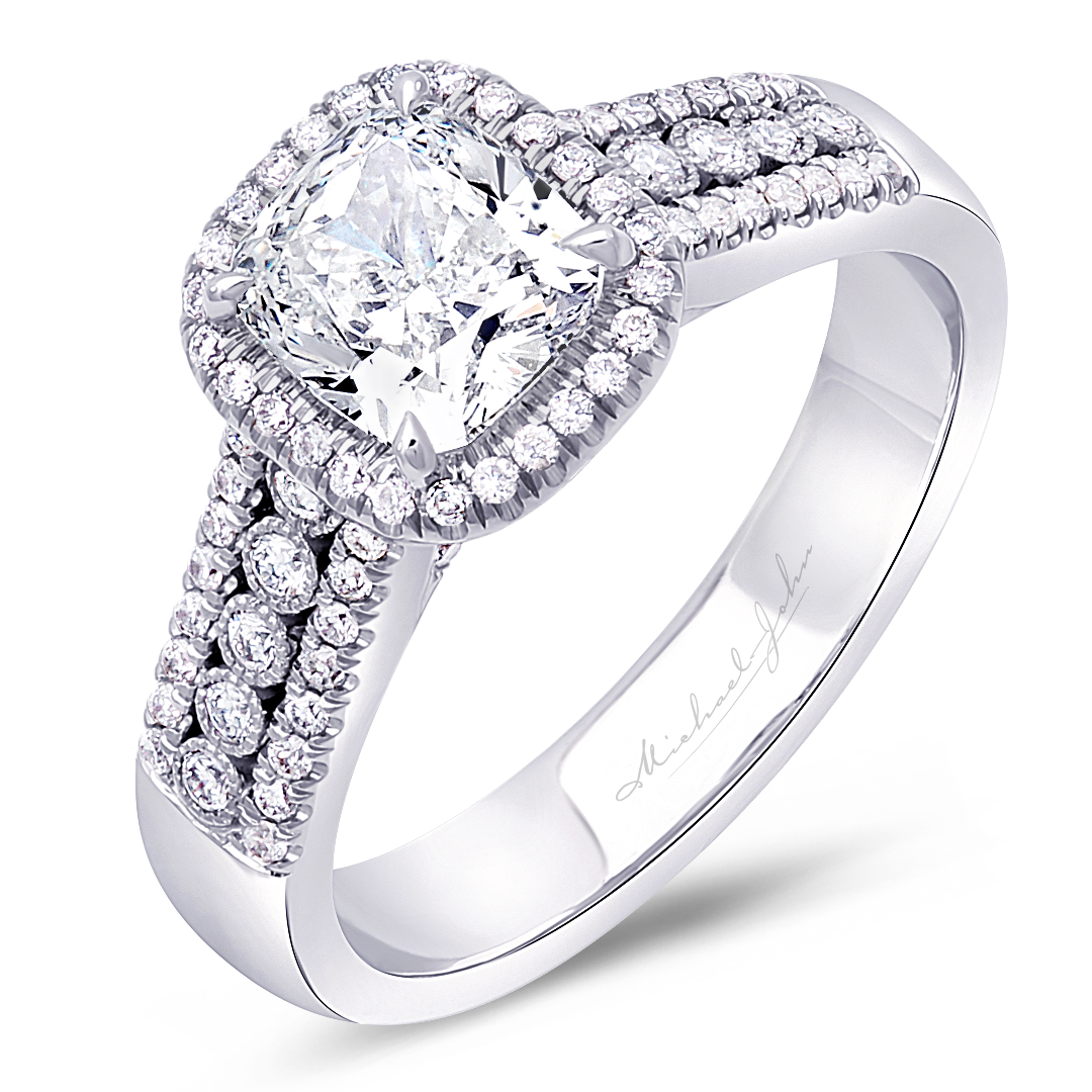 Irvine 18K white gold diamond engagement ring