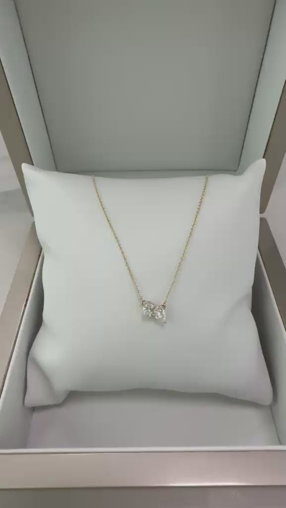 14K Yellow Gold Two-Stone Lab-Grown Diamond Pendant