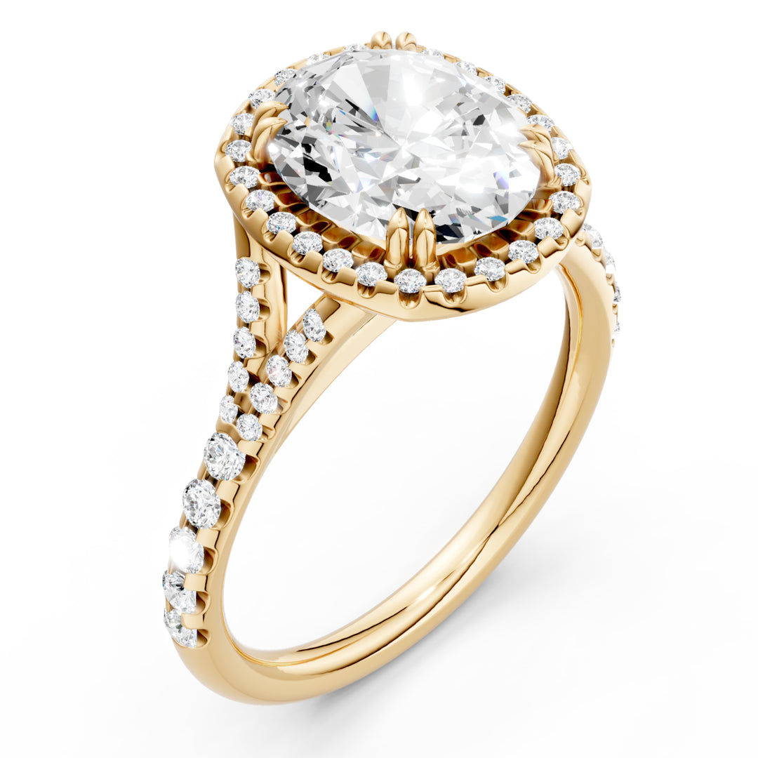 Eternal Radiance: The 18K Gold Round Halo Diamond Ring