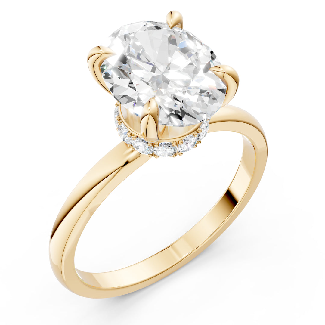 Modern Four-Prong Hidden Halo Diamond Engagement Ring