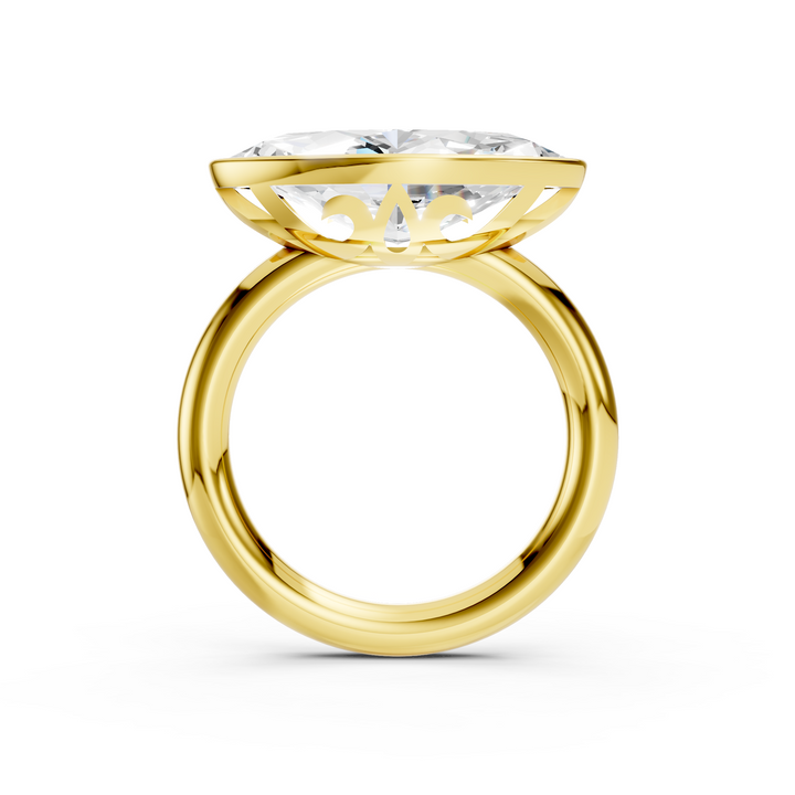 18K Gold Ring Featuring Marquise Lab-Grown Diamond