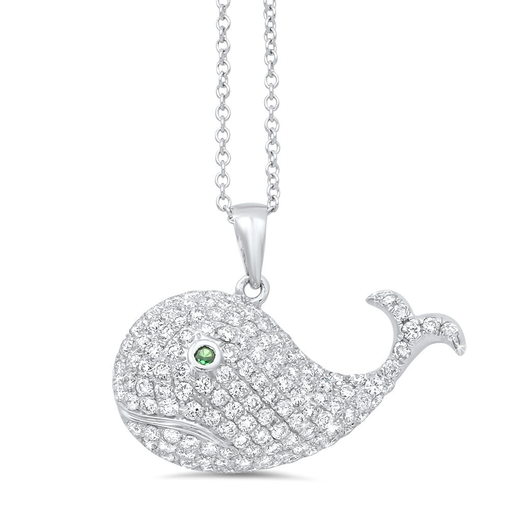 18K white gold diamond pendant - SKU#: 16489