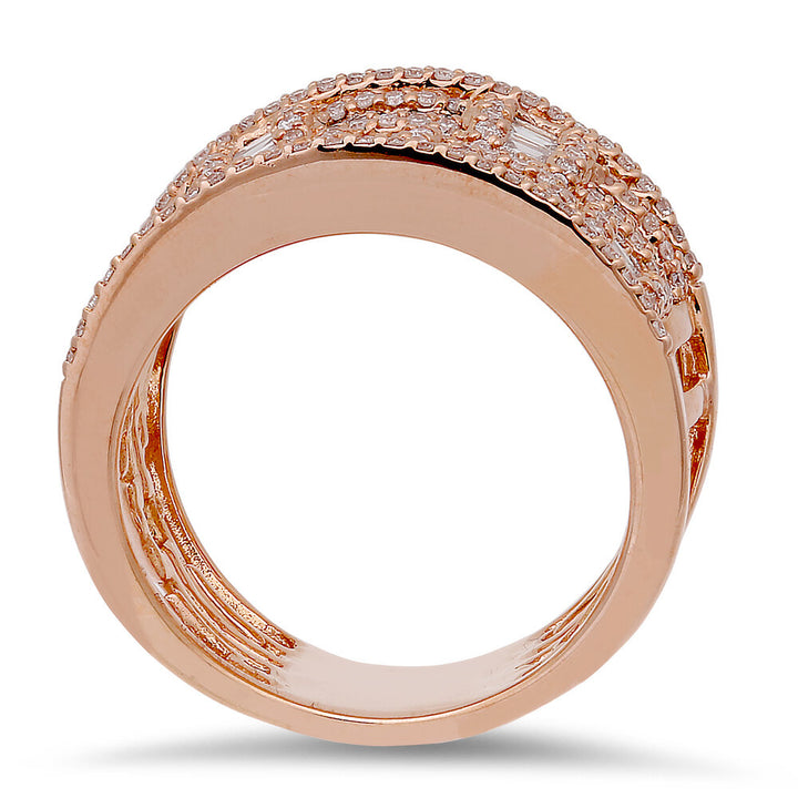 18K rose gold diamond ring - SKU#: 21108