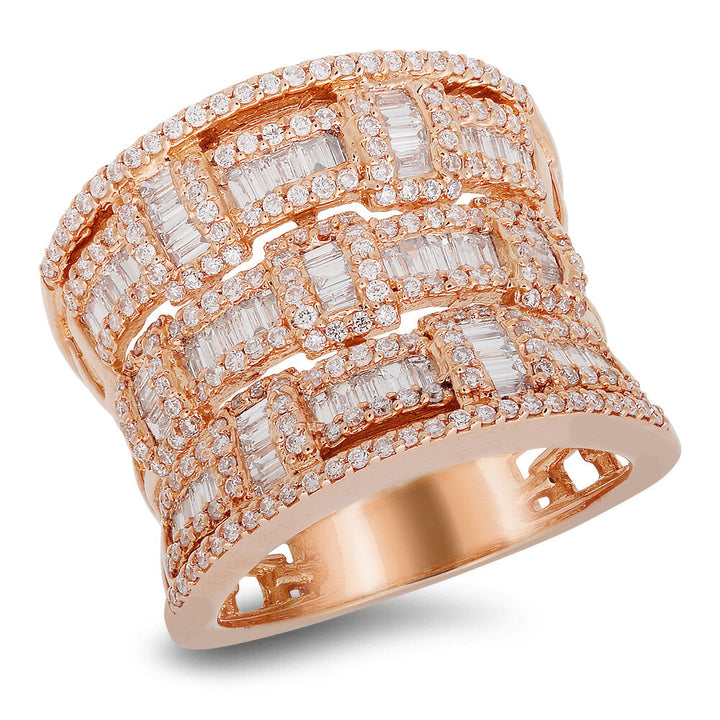 18K rose gold diamond ring - SKU#: 21108
