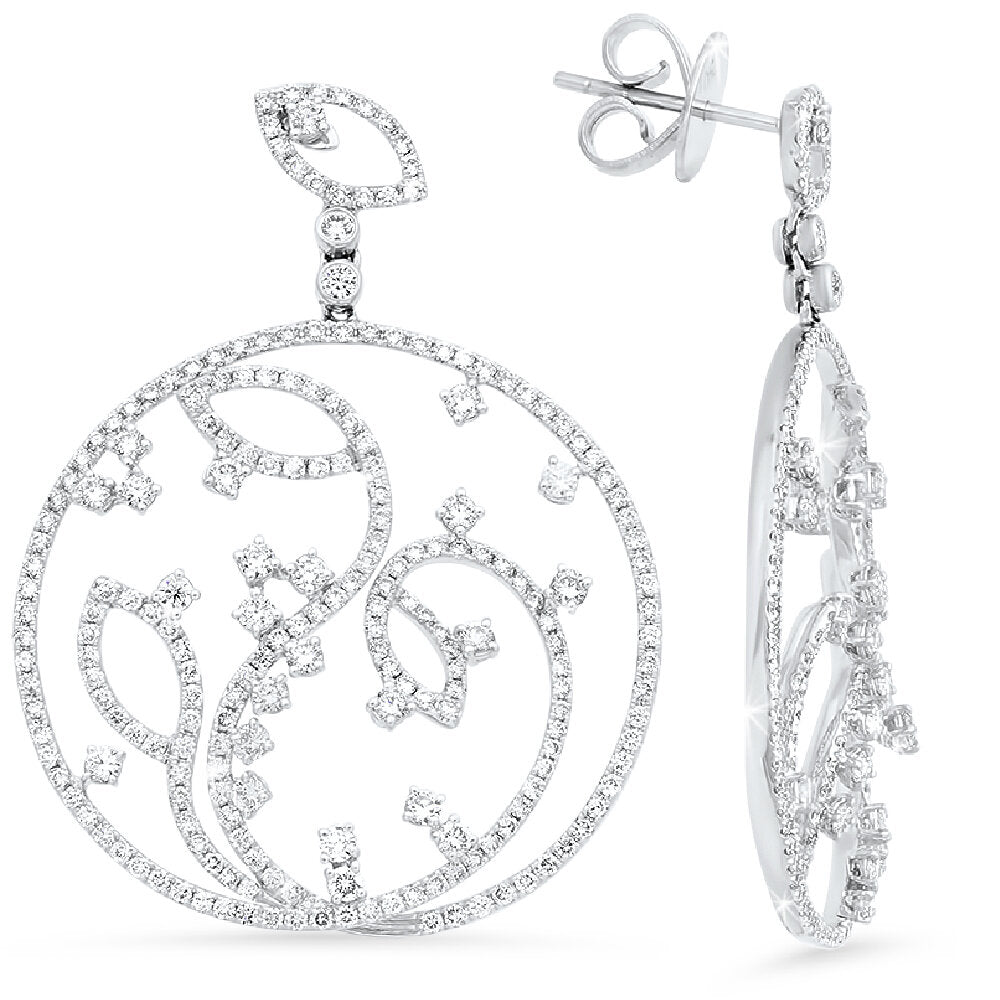18K white gold diamond earrings - SKU#: 21254