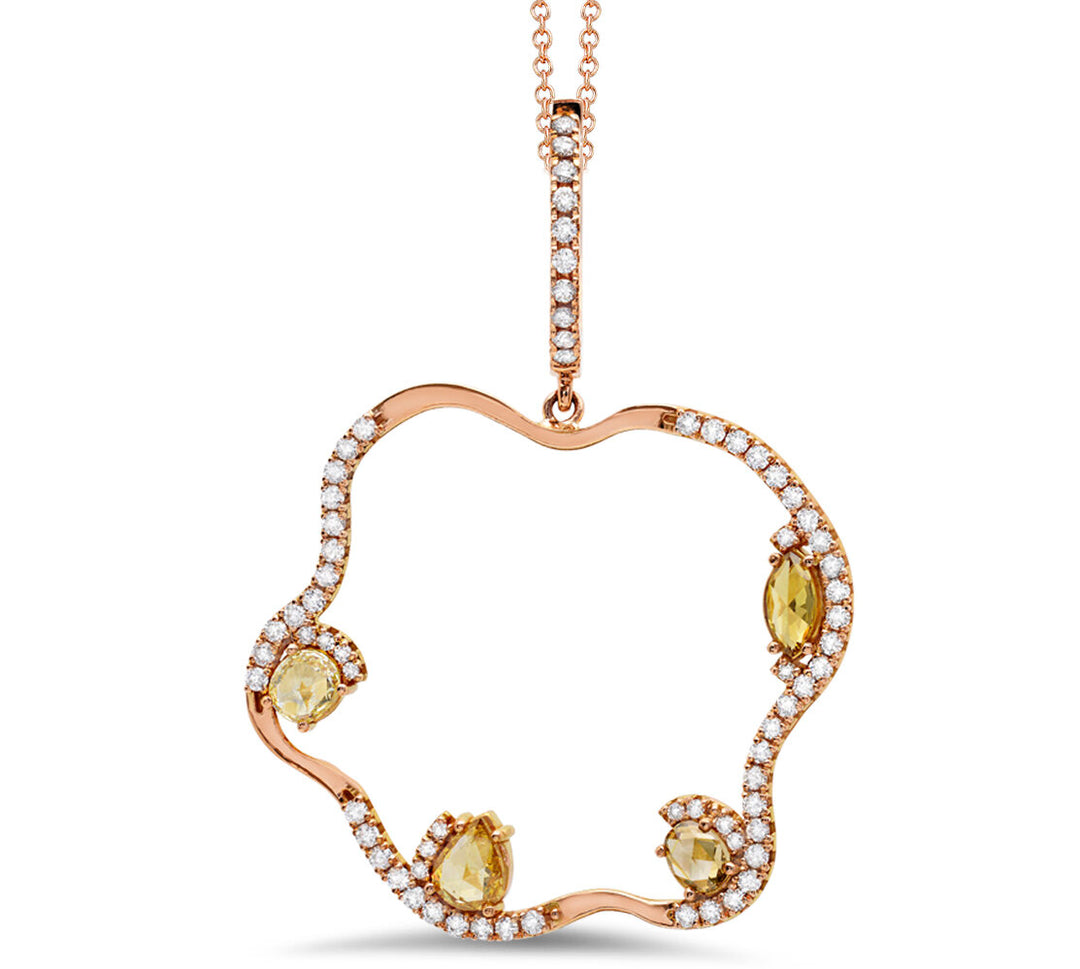 18K rose gold diamond pendant - SKU#: 24109