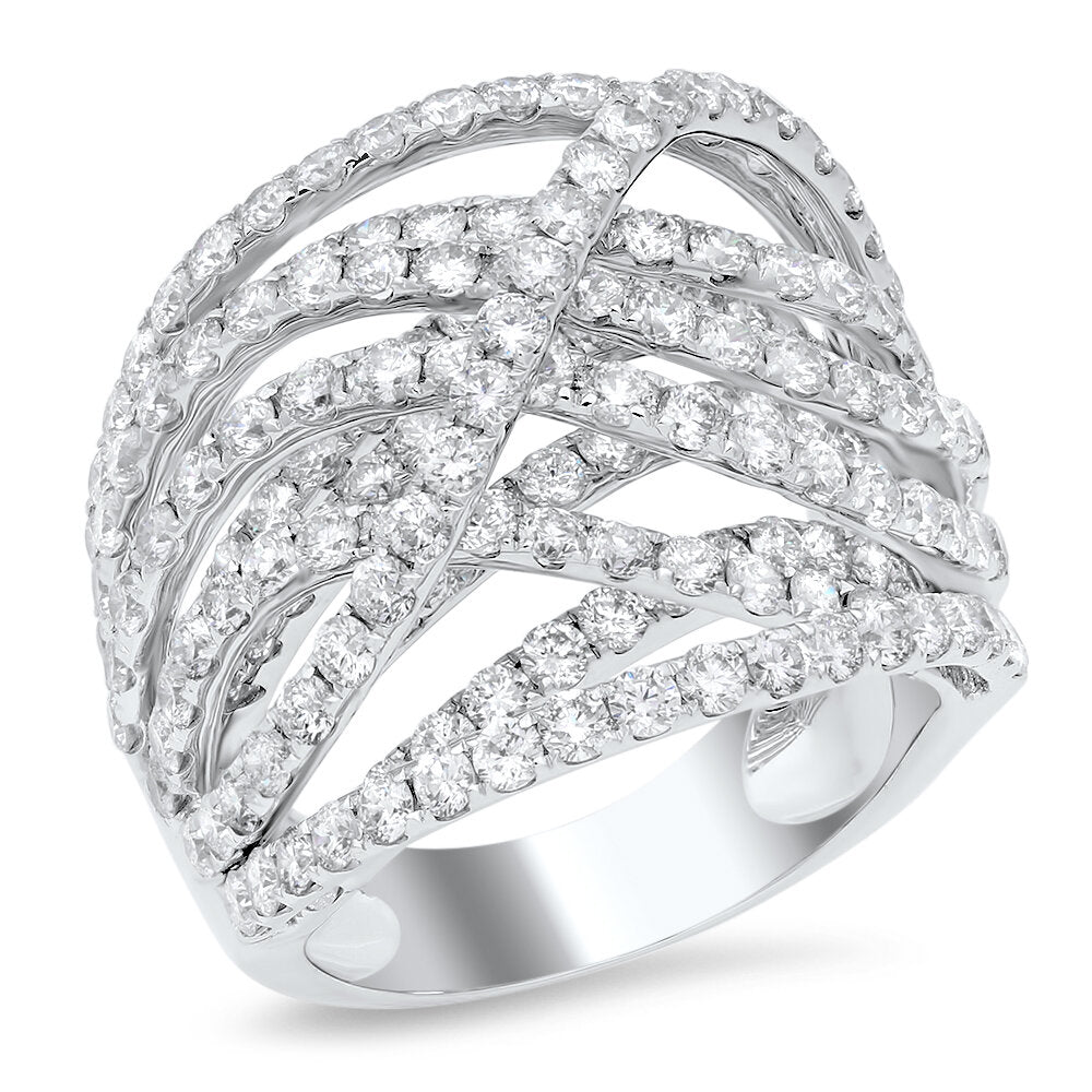 18K  white gold diamond ring - SKU#: 24326