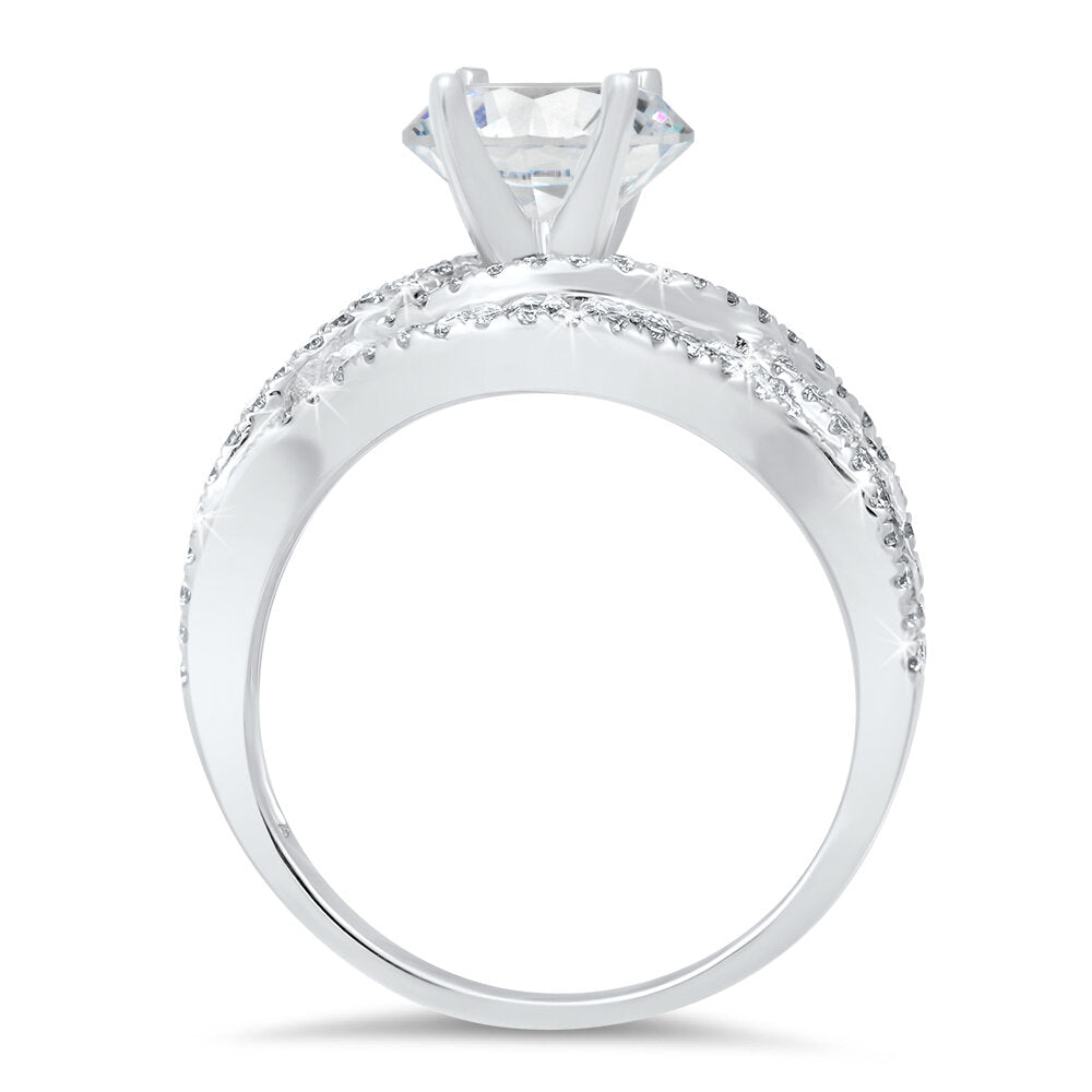 18K white gold engagement ring - SKU# 24714