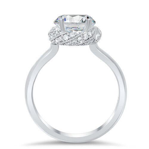 18K white gold engagement ring - SKU# 26168