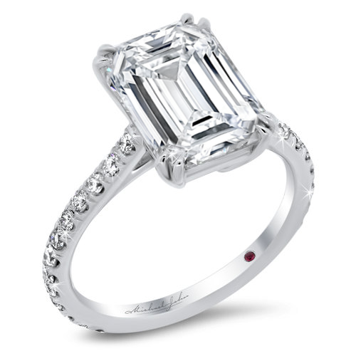 18K white gold engagement ring - SKU# 27296