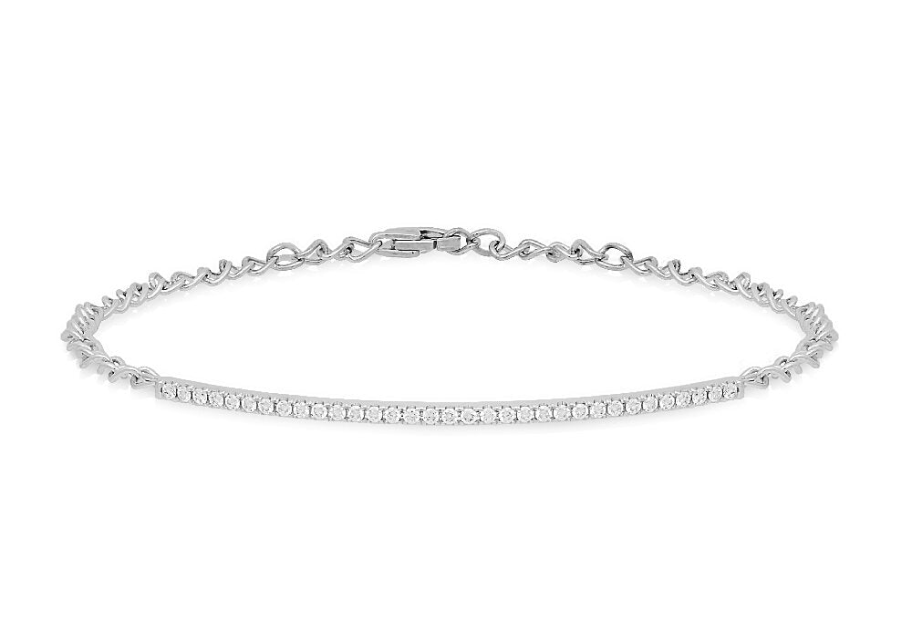 18K white gold diamond bracelet - SKU#: 28355