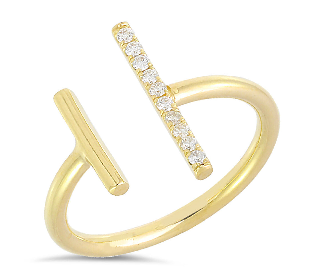 18K gold diamond ring - SKU#: 28388