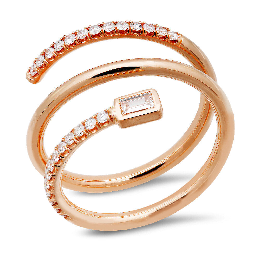 18K gold diamond spiral ring - SKU# 30121