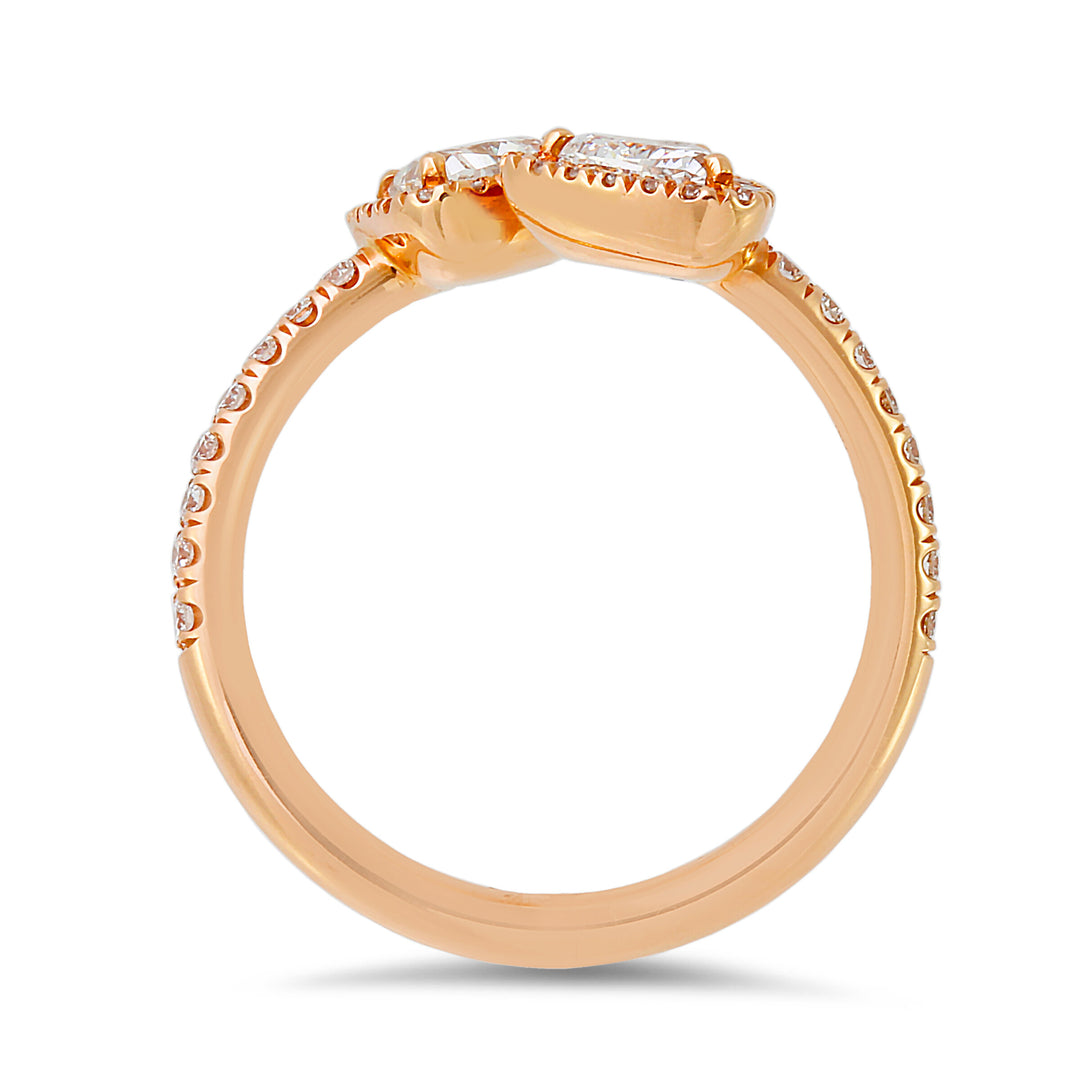 18K rose gold trilliant cut diamond ring - SKU#: 28479