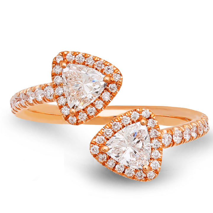 18K rose gold trilliant cut diamond ring - SKU#: 28479