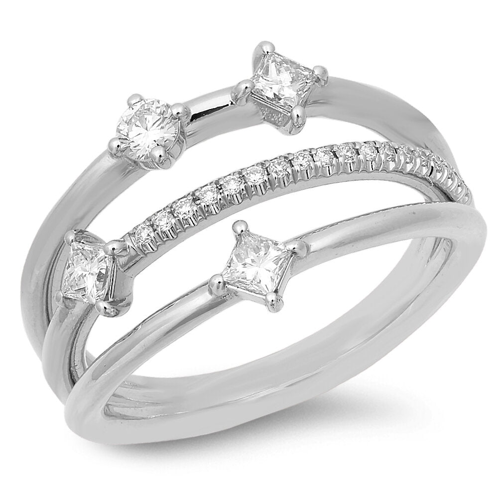 18K gold diamond ring- SKU#: 28982