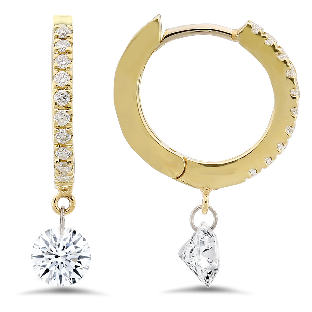 18K yellow gold diamond earrings - SKU#: 29568