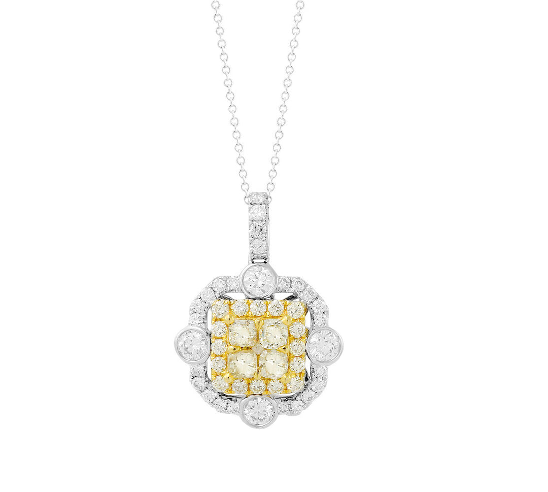 18K white and yellow gold diamond pendant - SKU#: 29689