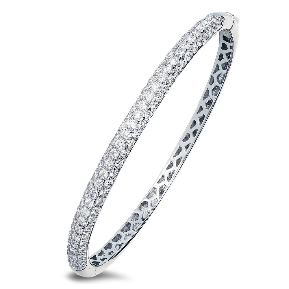 Diamond stackable bangle in 18K gold - SKU#: 31238