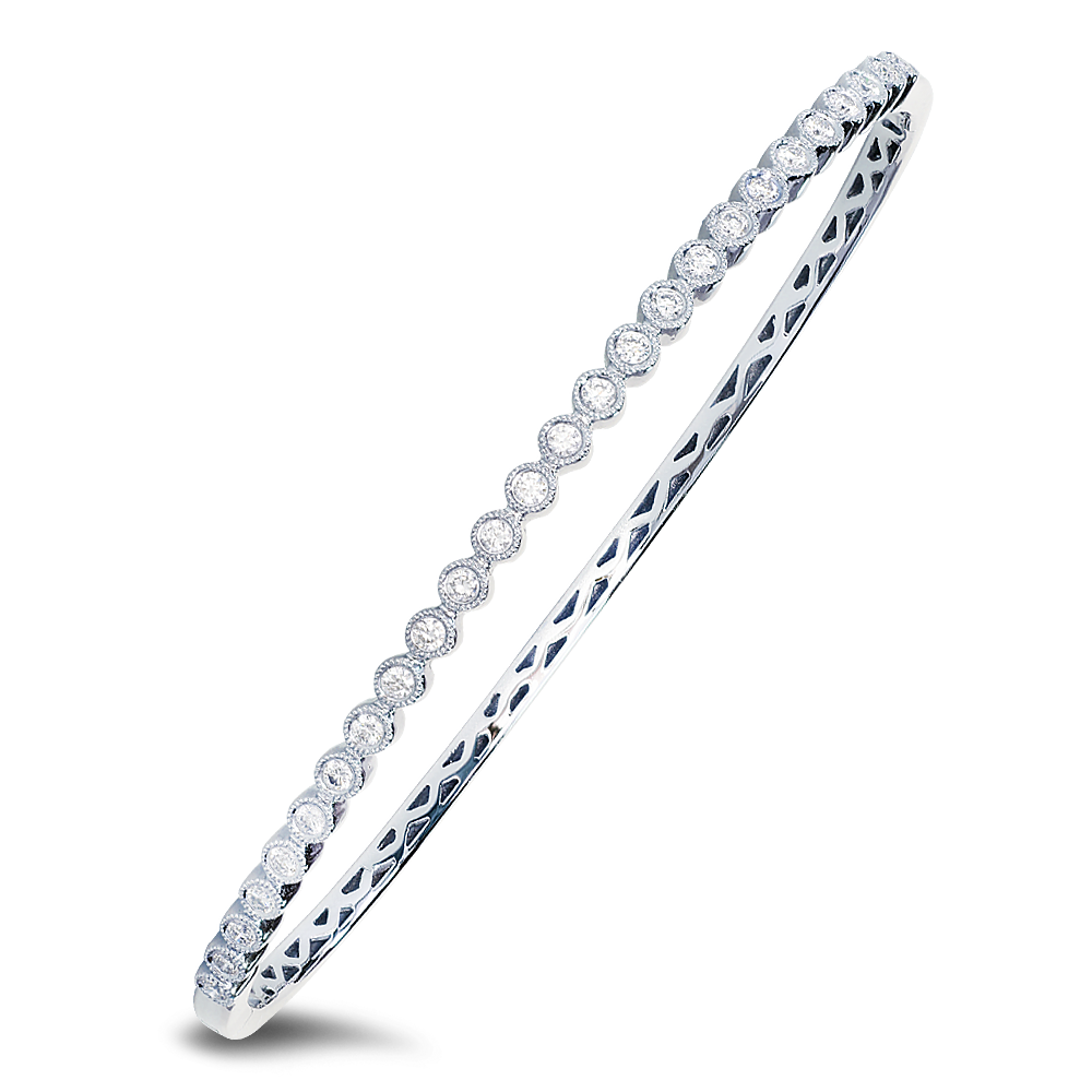 Diamond stackable bangle in 18K gold - SKU#: 31241
